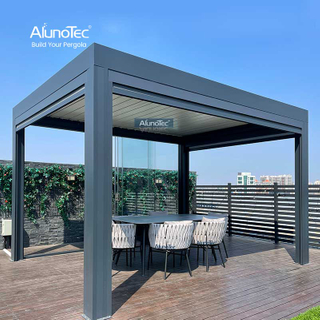ALUNO Outdoor Backyard Automatic Structure Louvres Vergola System 
