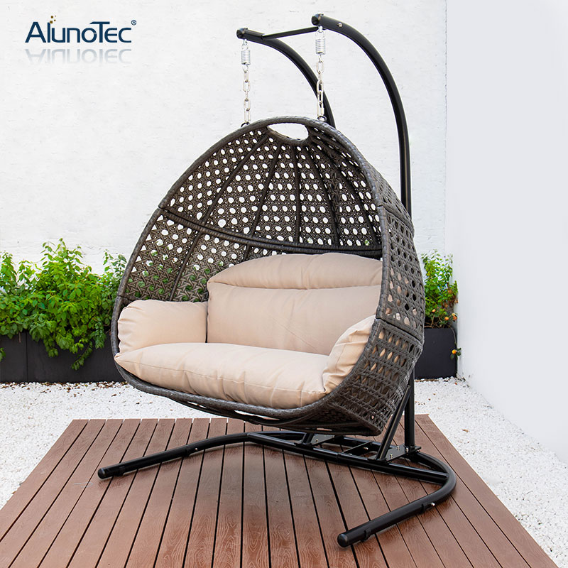 Single Patio Swing Chair Garden Hammock, Hanging Patio Swing With Stand