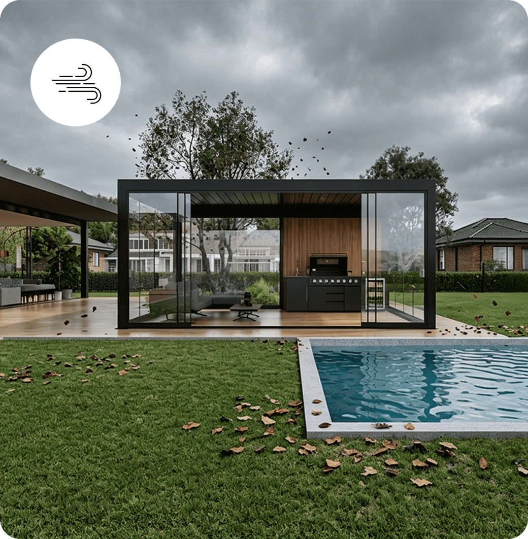 Wind-resistant pergola