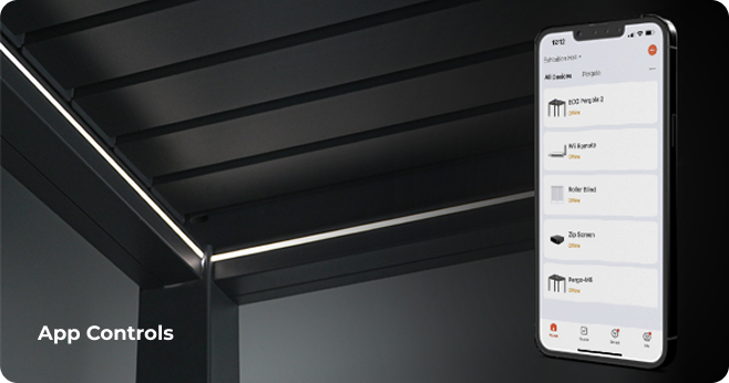 APP controls pergola